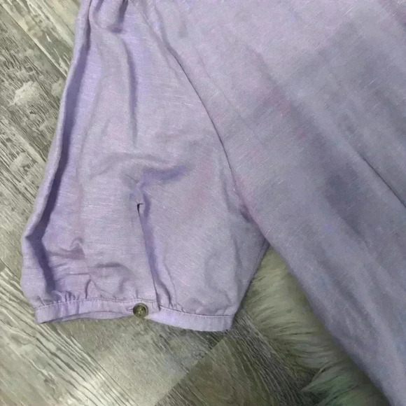 NWT Loft Ann Taylor lilac purple Button V-Neck Dress sz 14 - Picture 9 of 11